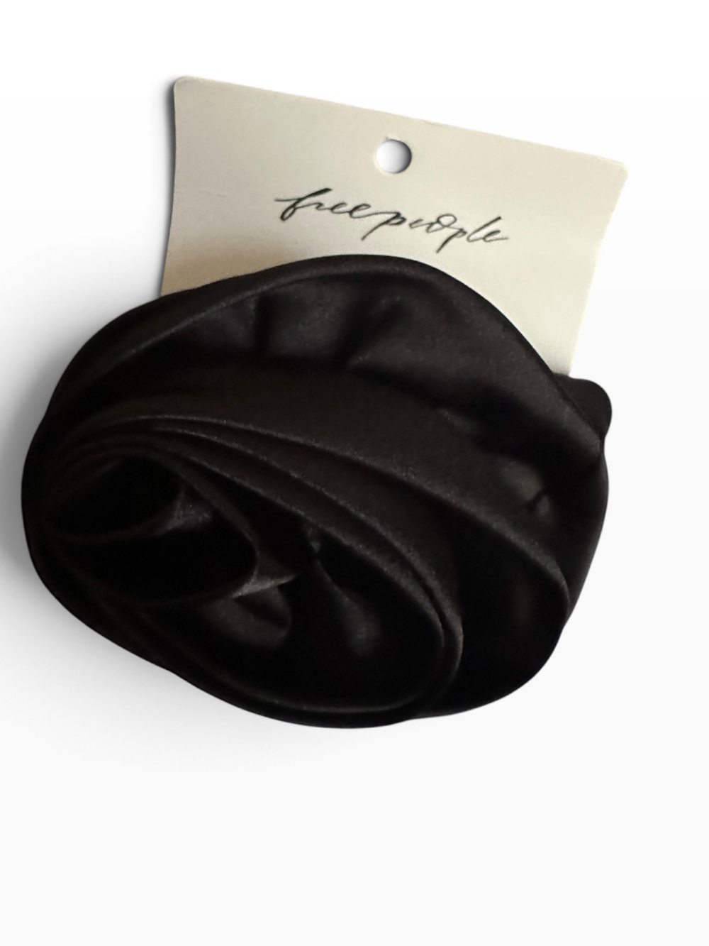 Free People Black Satin Rosette Clip